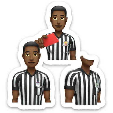 black male referee holding red card sticker