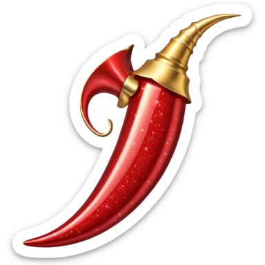 red glitter horn sticker