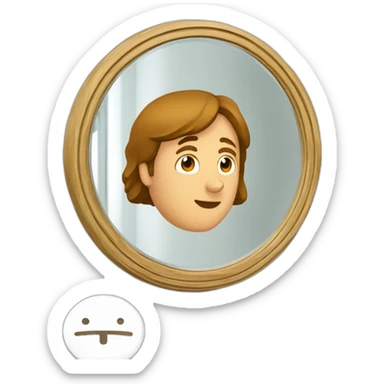 quelqu'un de brun devant un miroir on voit le miroir et la personne de dos sticker