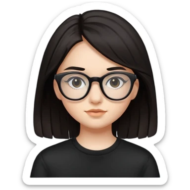 ragazzina di 16 anni mora con occhiali neri sticker