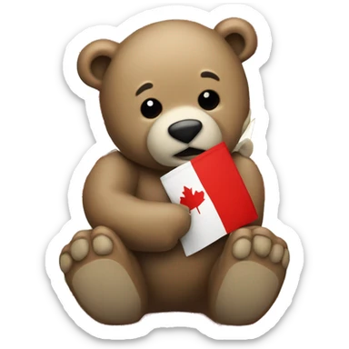 Canada flag bear sticker
