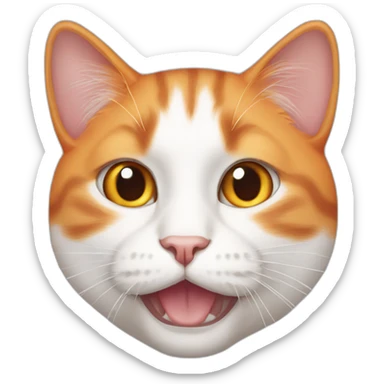 orange white cat missing left eye sticker