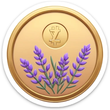 I need you to recreate this image exactly as is but make the color of the coin a ver light purple hue give me three options with different hues of purple sticker