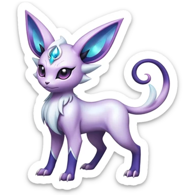 Shiny Exotic Badass Mystical Mysterious Gothic Espeon-Absol-Pokémon-Fakémon-hybrid-creature (full body) sticker