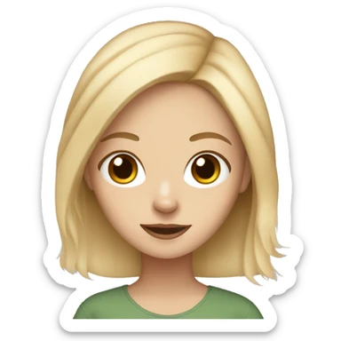 blonde white girl with brown chihuahua  sticker