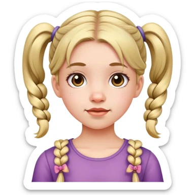 cute young girl with pigtails sticker