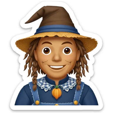 Scarecrow from the Wizard of Oz with dark blue outfit sticker