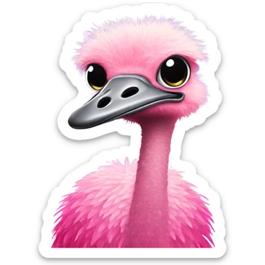 Pink ombre full body ostrich with glitter sticker