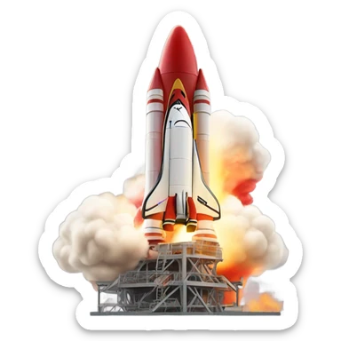 red rocket lift off sticker