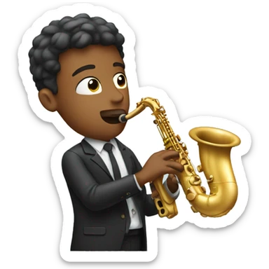 a man playing the saxophone sticker