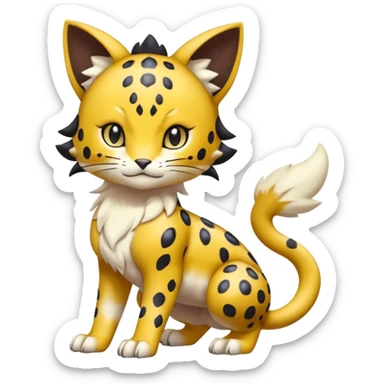 Soft Smooth Cute Elegant Realistic Adorable Pretty Beautiful Meicoomon-Gatomon-Liepard-Pokémon-Digimon-Fakémon-fusion-hybrid-creature sticker