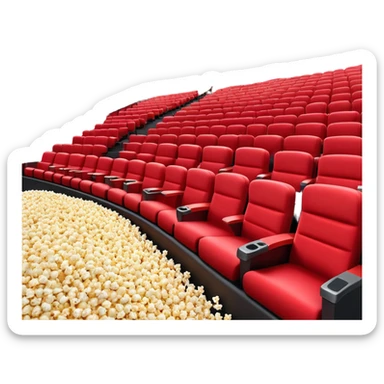 3d realistic interior of movie theater sticker