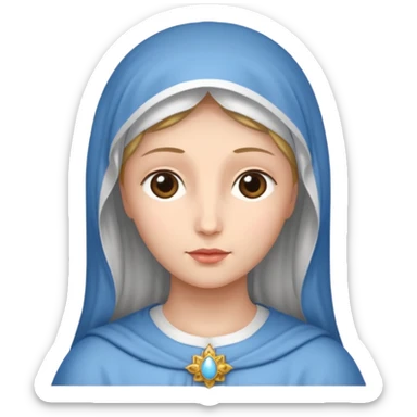 A serene biblical illustration of the virgin mary sticker