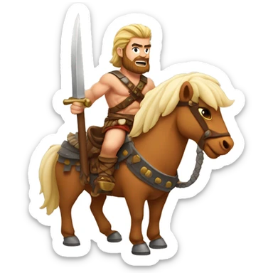 handsome barbarian riding cheet sticker