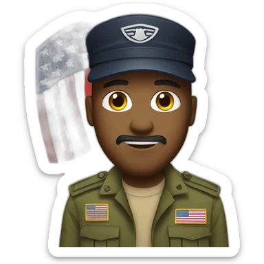 patriotic military rapper sticker