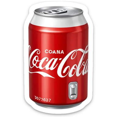 Draw a classic Coaa-Cola can with red label & white script logo. sticker