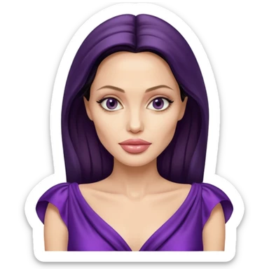 Angelina Jolie, purple dress sticker