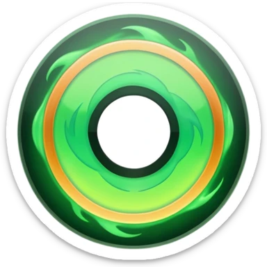 A minimalist CD disc with subtle green flames, glowing effect, variation 2 sticker