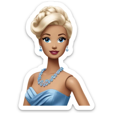 Silkstone Barbie in beautiful blue evening gown  sticker