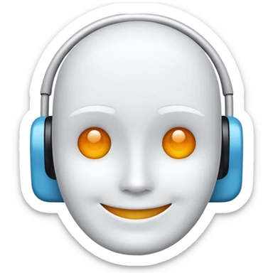 Minimalistic App Icon for AI Call Agent, showing a Showing a icon like AI face, friendly. sticker