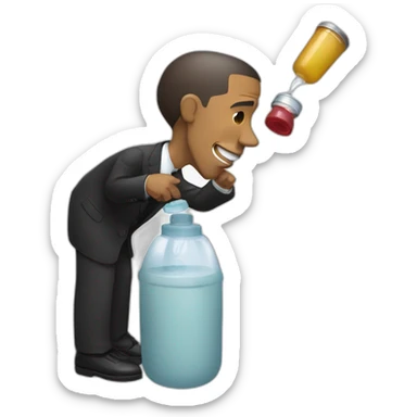 obama taking from the feeding bottle sticker