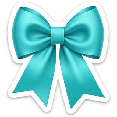 ribbon bow Turquoise color sticker