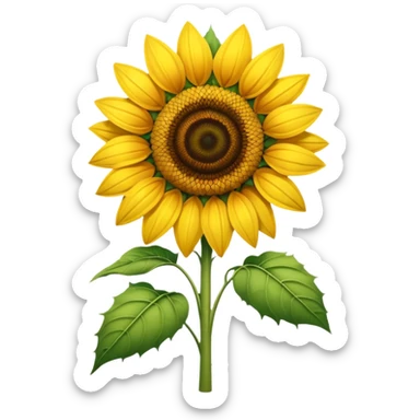 a yellow sunflower without leaf sticker