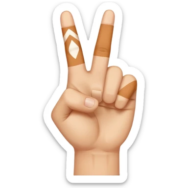 Una mano haciendo la w con los dos dedos de inmedio cruzados  sticker