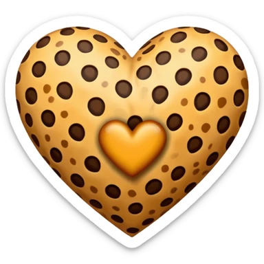 Cheetah print heart sticker