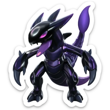 Futuristic shiny glossy edgy dark shady shadowy evil Scizor-Bisharp-Darkrai-Fakémon-hybrid-creature (full body)  sticker