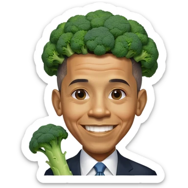 Barack Obama broccoli head Obama sticker