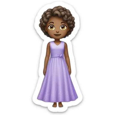 Girl with lavender dress  sticker