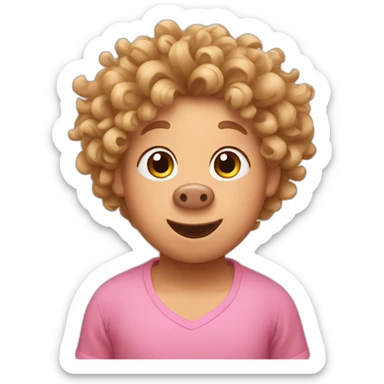 pig-with-curlyhair sticker