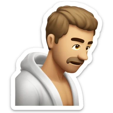 face from the side man in sauna sweating sticker