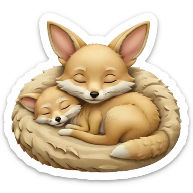 a fennec sleeping sticker