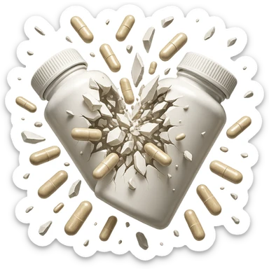 EMOJI STILE IPHONE DI DUE BOCCETTE DI INTEGRATORI BIANCHE CHE SI SCONTRANO A VICENDA FINO AD ELIMINARSI, IPERREALISTICA 4K sticker