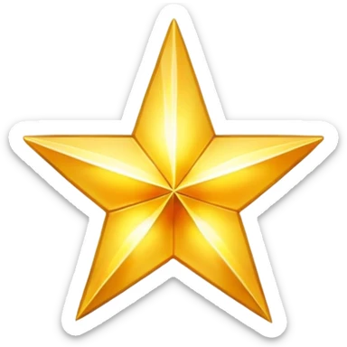 Bright shining golden star with rays of light sticker