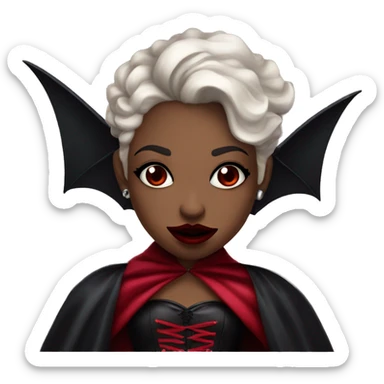 vampire girl with dark cherry red lip and cherry red cape and corset sticker