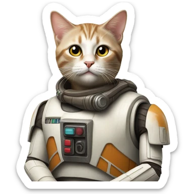 cat at a star wars birthday party sticker