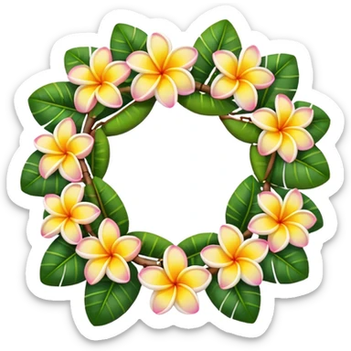 Plumeria lei sticker