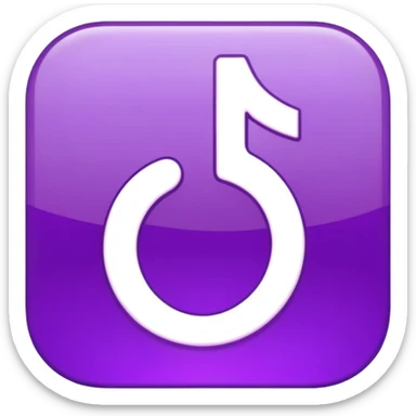 Purple and Cian Symbol of TikTok app sticker