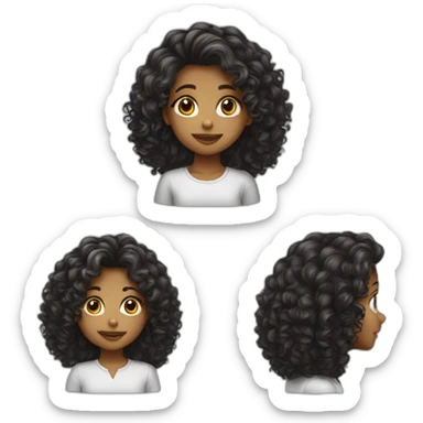 Young Girl with curly hait sticker