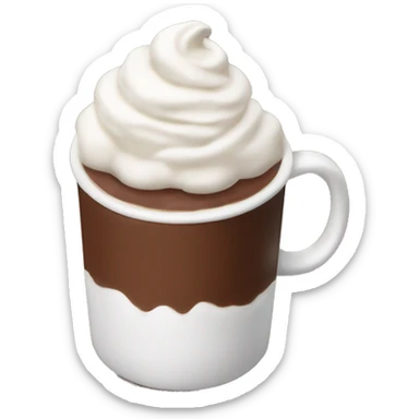 Hot cocoa with whipped cream sticker