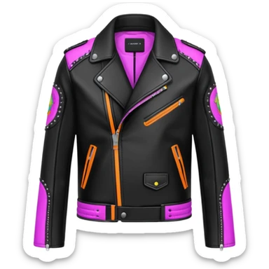 neon color Russian underground fashion jacket sticker