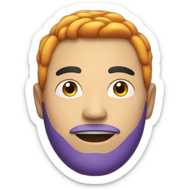 an asian man with colorful hair no mustache sticker