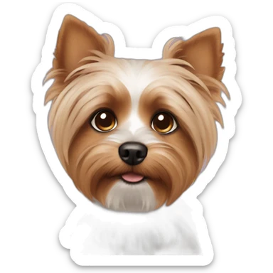 Small dog yorkshire brown eyes sticker