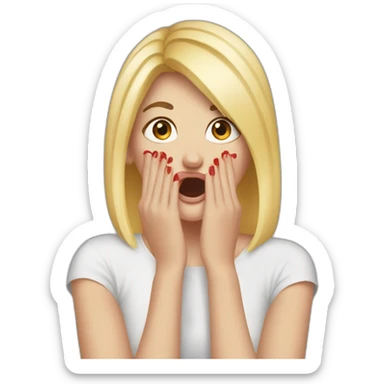 girl-with-red-manicure-and-blond-hair-covers-mouth-with-hand-in-shock sticker