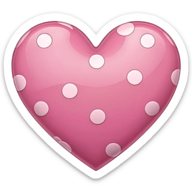 brown pink polka dots heart sticker