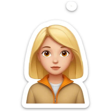 Girl in a forest in autumn with orange and yellow trees sticker