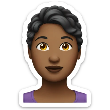 realistic solo portrait of fat girl sticker